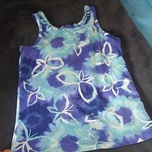 It's a tie-dyed tank top with  butterflies
